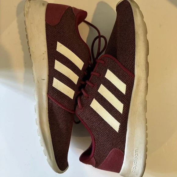 Adidas Womens US Size 9 Cloudfoam QT Racer BC0006 Red Maroon White Sneaker Shoes - Picture 6 of 8